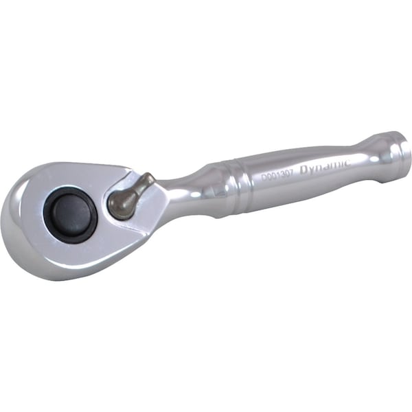 Tools 1/4" Drive Stubby 48 Tooth Ratchet, Chrome Finish, 3.5" Long